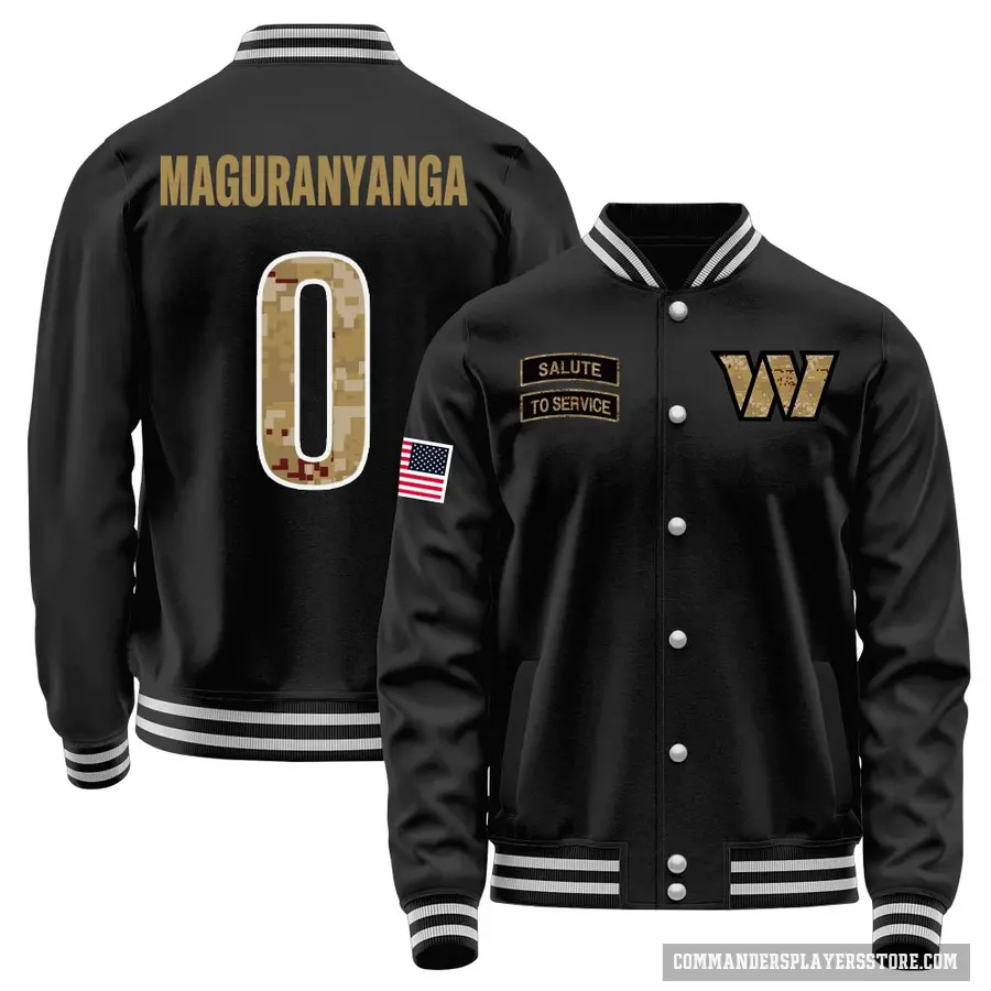 Men's ＃0 T.J. Maguranyanga Washington Commanders Black Salute to Service Sideline Performance Jacket