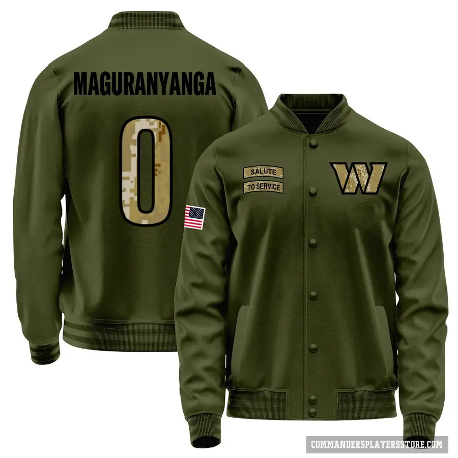 Men's ＃0 T.J. Maguranyanga Washington Commanders Olive Salute to Service Sideline Performance Jacket