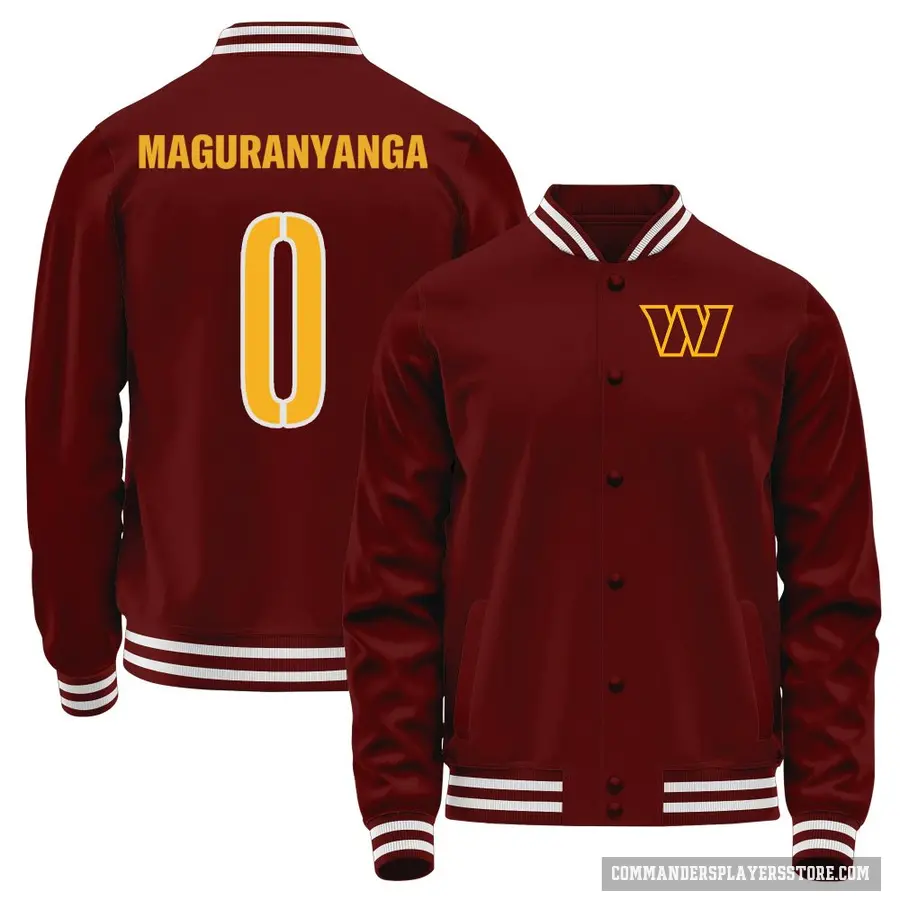 Men's ＃0 T.J. Maguranyanga Washington Commanders Red Full-Snap Name & Number Jacket