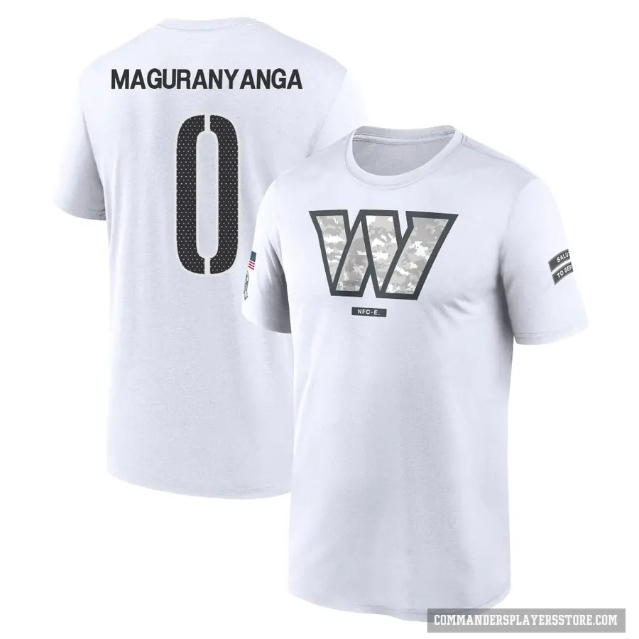 Men's ＃0 T.J. Maguranyanga Washington Commanders White 2024 Salute to Service Performance T-Shirt
