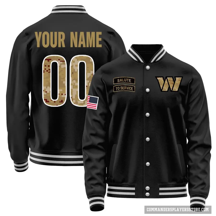 Men's ＃00 Custom Washington Commanders Black Salute to Service Sideline Performance Jacket