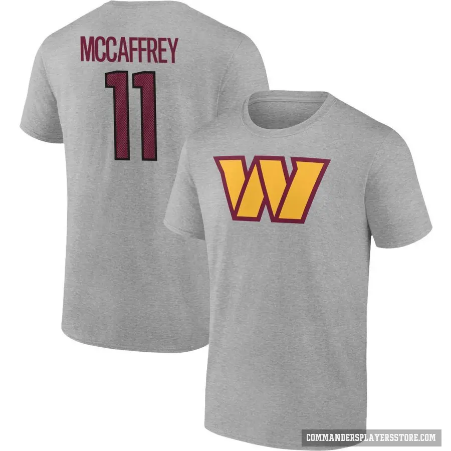 Men's ＃11 Luke McCaffrey Washington Commanders Gray T-Shirt