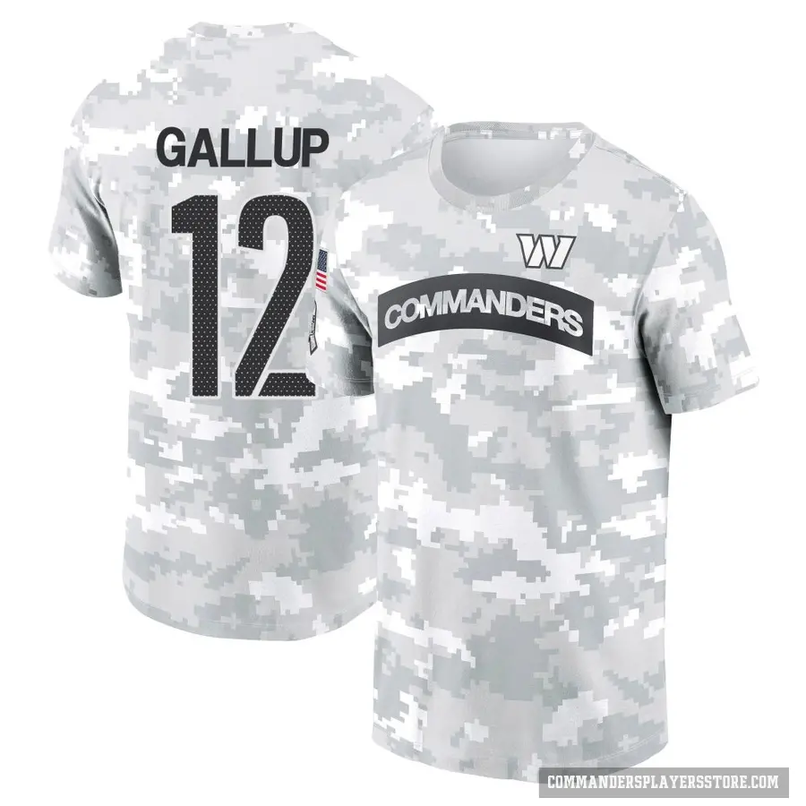 Men's ＃12 Michael Gallup Washington Commanders Camo Arctic 2024 Salute to Service Performance T-Shirt