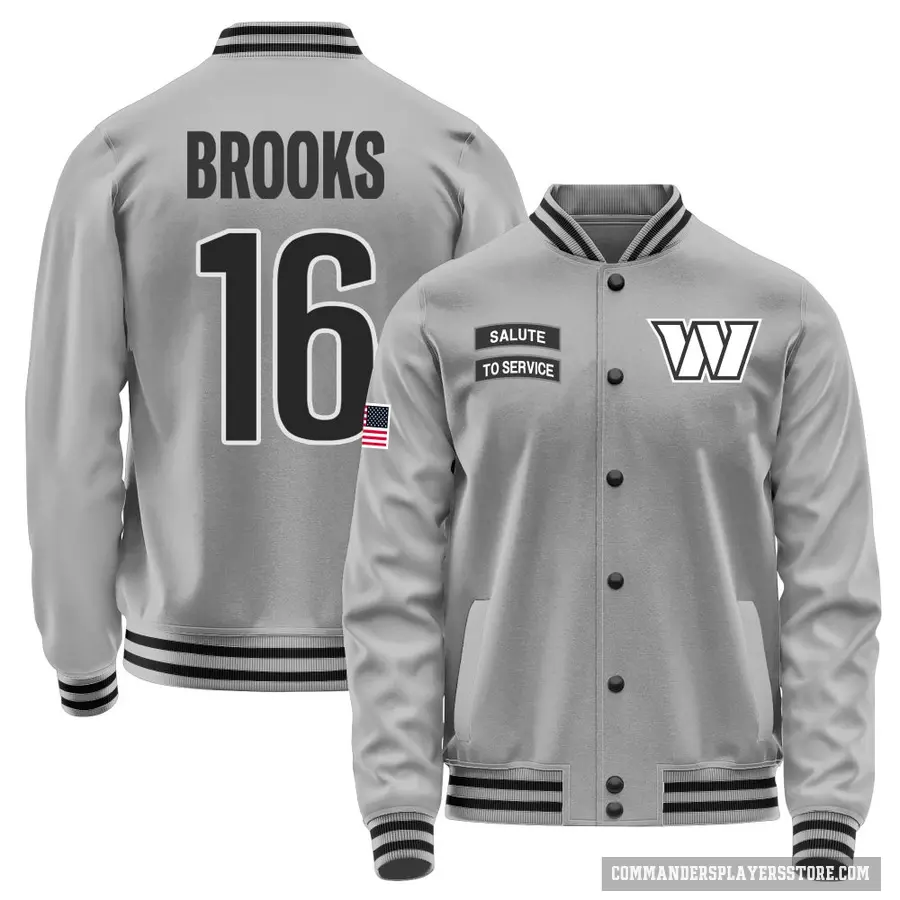 Men's ＃16 Ja'Corey Brooks Washington Commanders Gray Salute to Service Performance Jacket