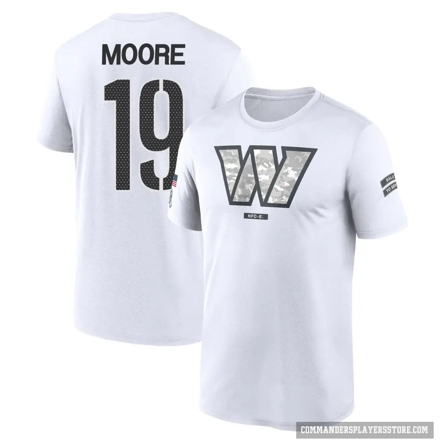 Men's ＃19 Chris Moore Washington Commanders White 2024 Salute to Service Performance T-Shirt