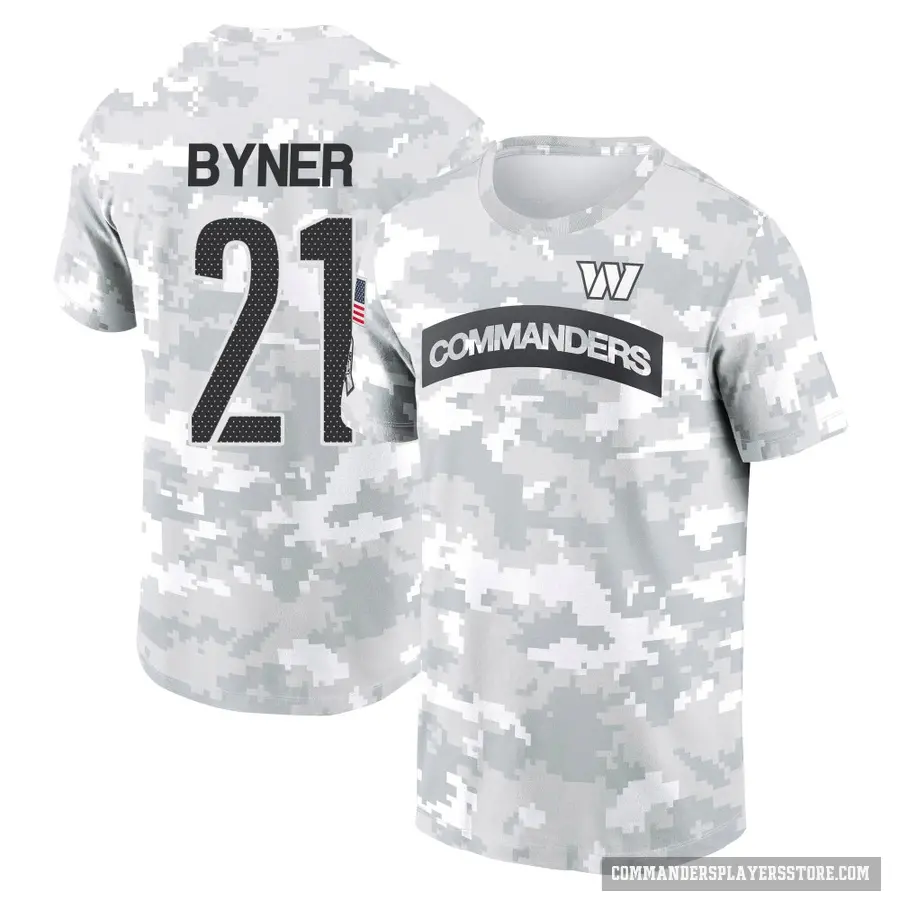 Men's ＃21 Earnest Byner Washington Commanders Camo Arctic 2024 Salute to Service Performance T-Shirt