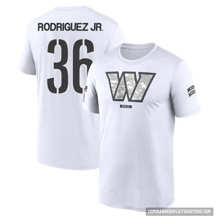 Men's ＃36 Chris Rodriguez Jr. Washington Commanders White 2024 Salute to Service Performance T-Shirt