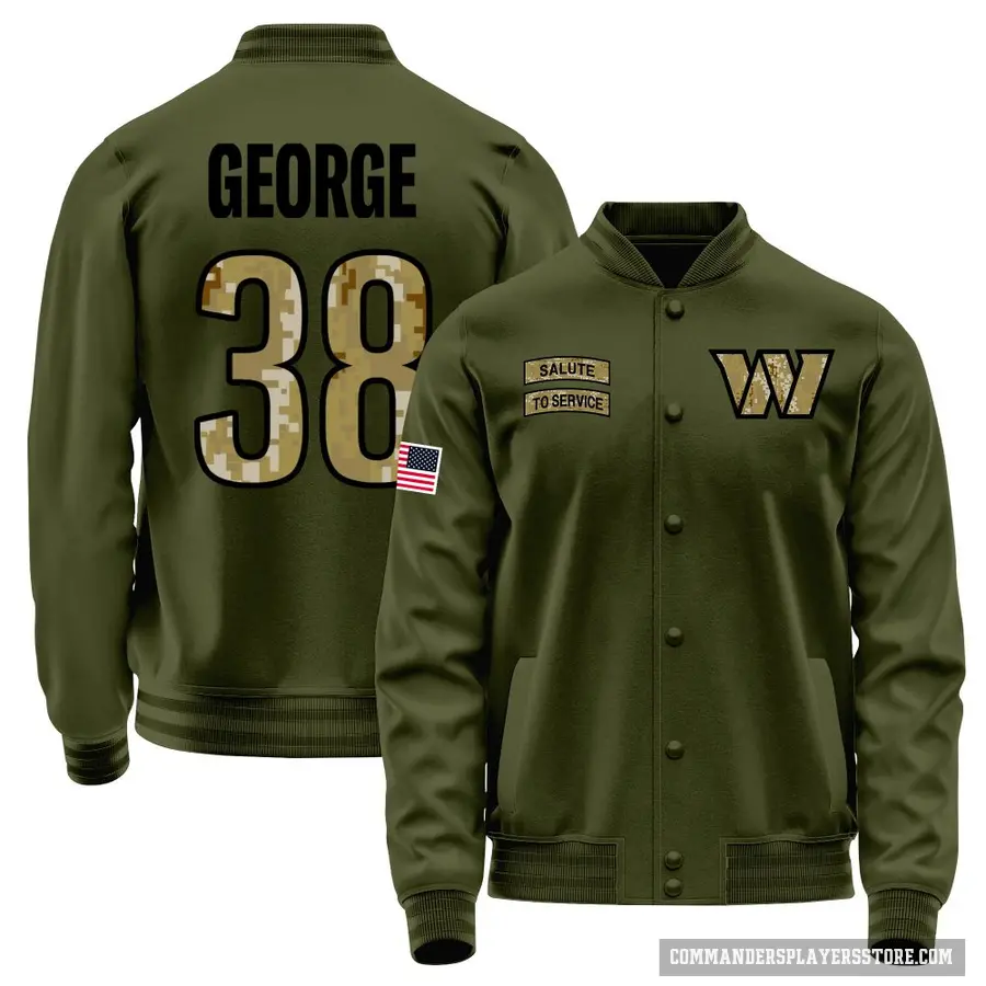 Men's ＃38 Allan George Washington Commanders Olive Salute to Service Sideline Performance Jacket
