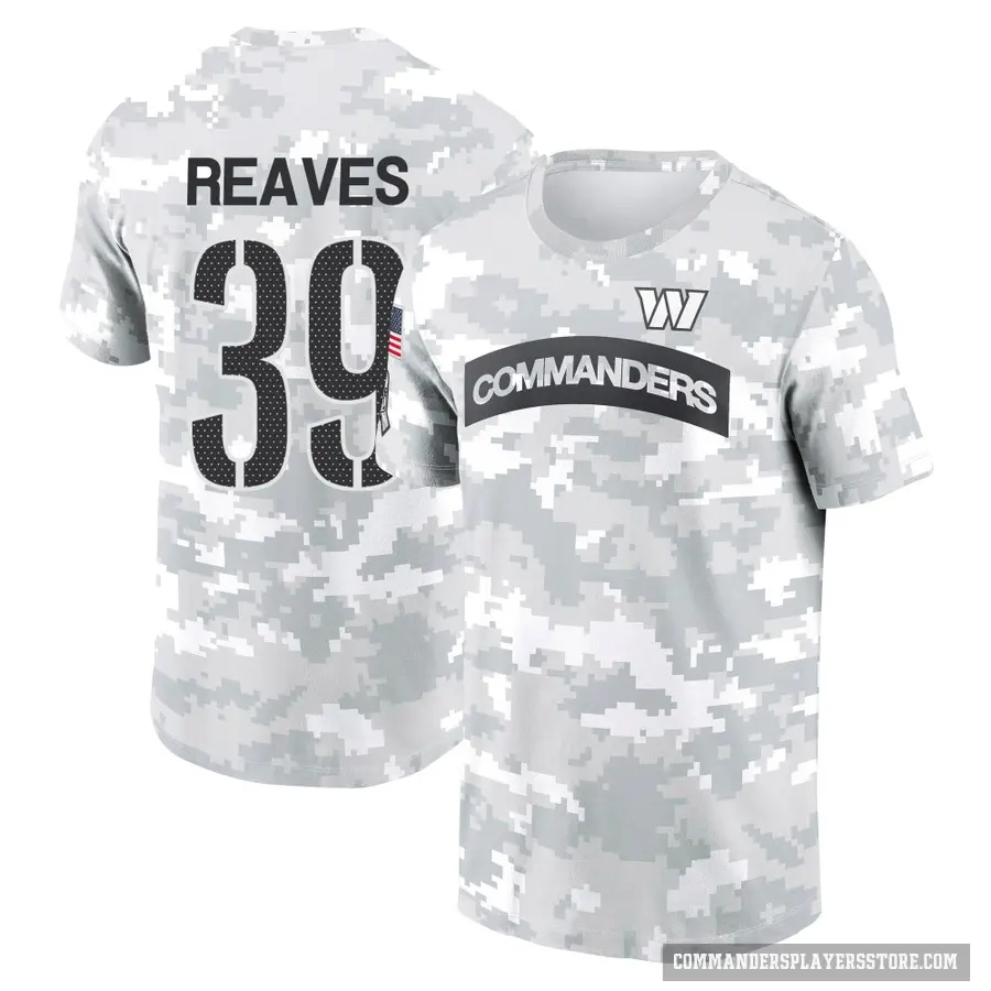 Men's ＃39 Jeremy Reaves Washington Commanders Camo Arctic 2024 Salute to Service Performance T-Shirt