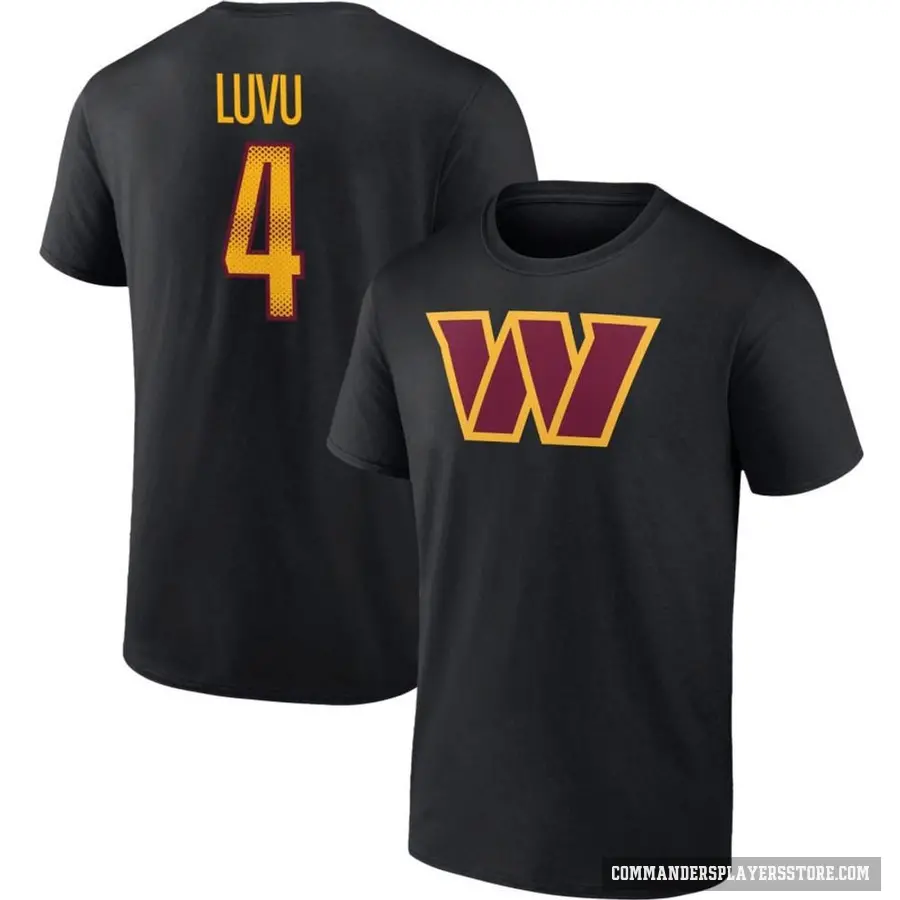 Men's ＃4 Frankie Luvu Washington Commanders Black T-Shirt