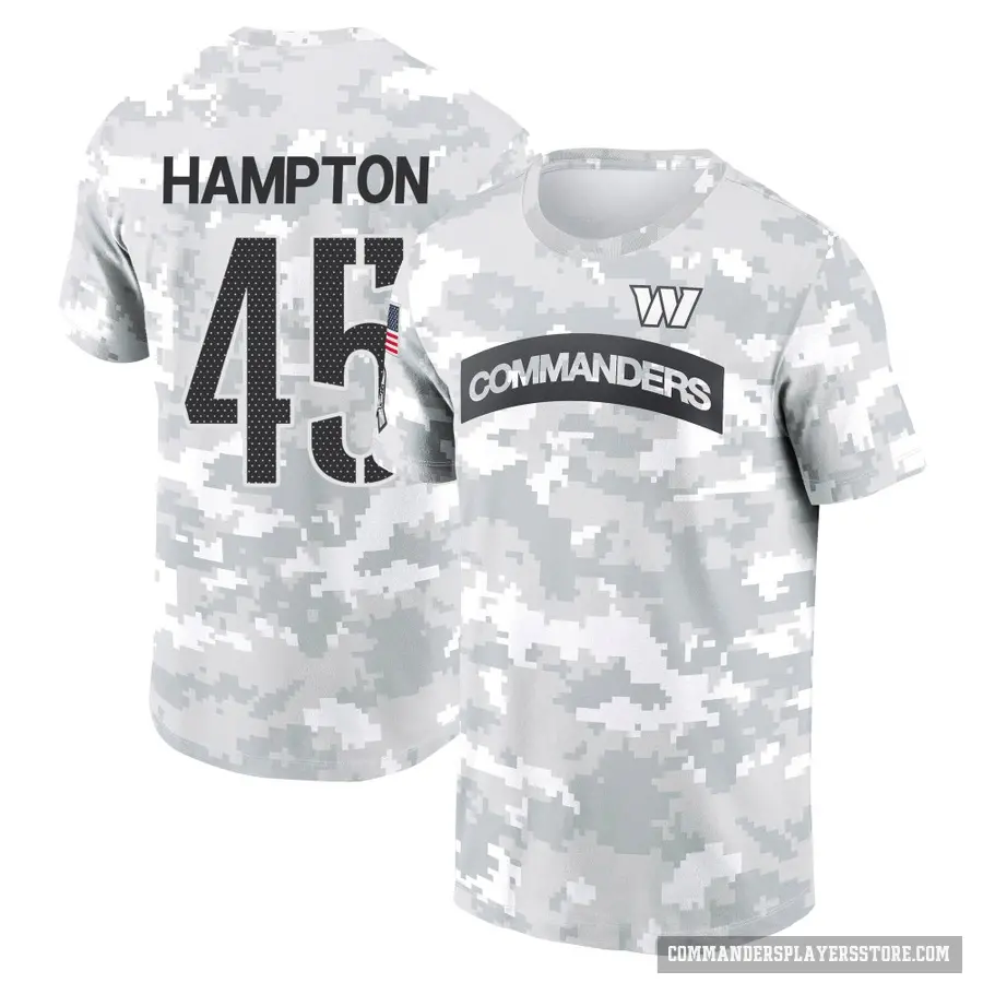 Men's ＃45 Dominique Hampton Washington Commanders Camo Arctic 2024 Salute to Service Performance T-Shirt