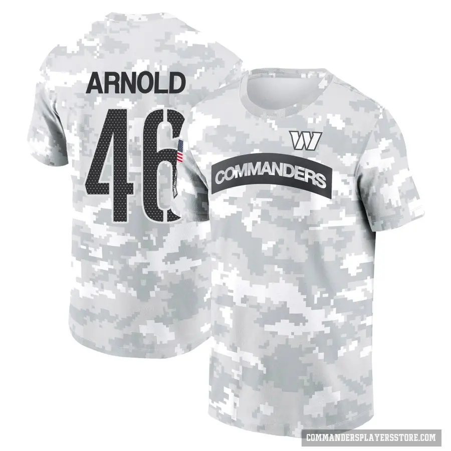 Men's ＃46 Kam Arnold Washington Commanders Camo Arctic 2024 Salute to Service Performance T-Shirt