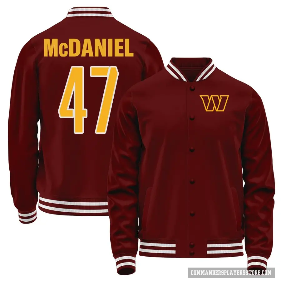 Men's ＃47 Robert McDaniel Washington Commanders Red Full-Snap Name & Number Jacket