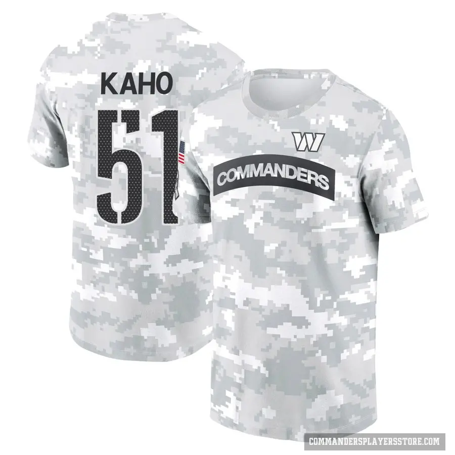 Men's ＃51 Ale Kaho Washington Commanders Camo Arctic 2024 Salute to Service Performance T-Shirt