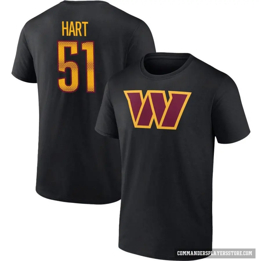 Men's ＃51 Bobby Hart Washington Commanders Black T-Shirt