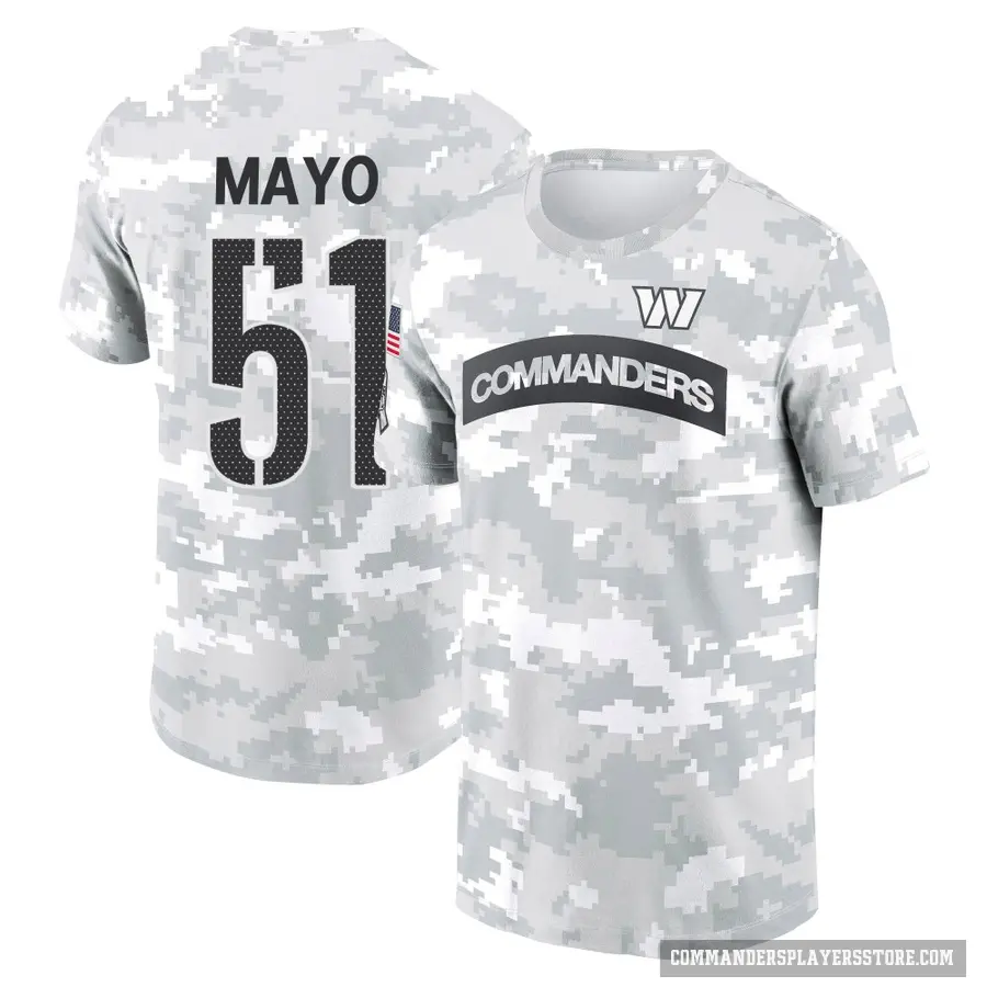 Men's ＃51 David Mayo Washington Commanders Camo Arctic 2024 Salute to Service Performance T-Shirt