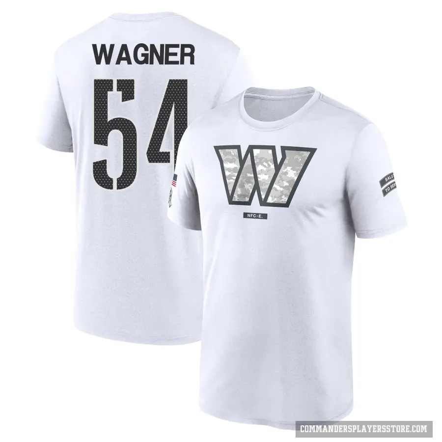 Men's ＃54 Bobby Wagner Washington Commanders White 2024 Salute to Service Performance T-Shirt
