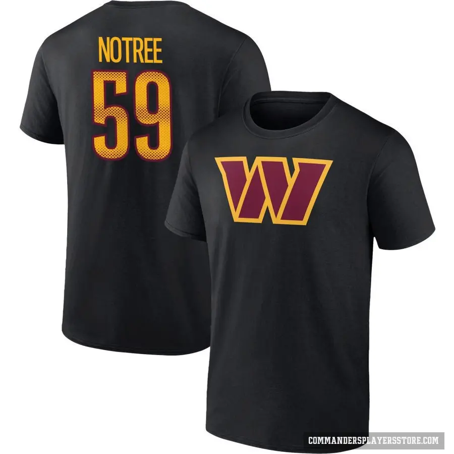 Men's ＃59 Bryce Notree Washington Commanders Black T-Shirt