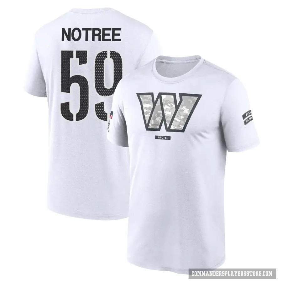 Men's ＃59 Bryce Notree Washington Commanders White 2024 Salute to Service Performance T-Shirt