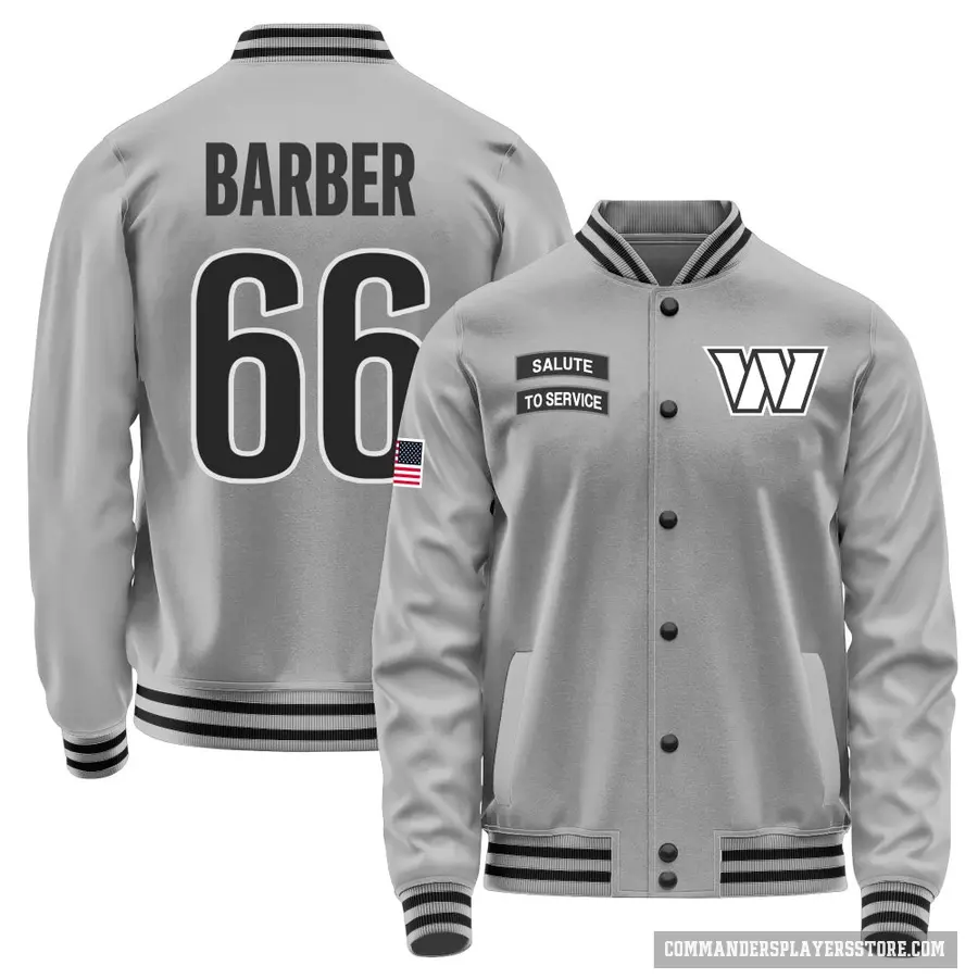 Men's ＃66 Ricky Barber Washington Commanders Gray Salute to Service Performance Jacket