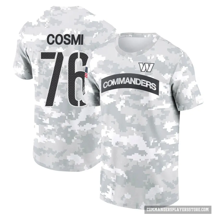 Men's ＃76 Sam Cosmi Washington Commanders Camo Arctic 2024 Salute to Service Performance T-Shirt