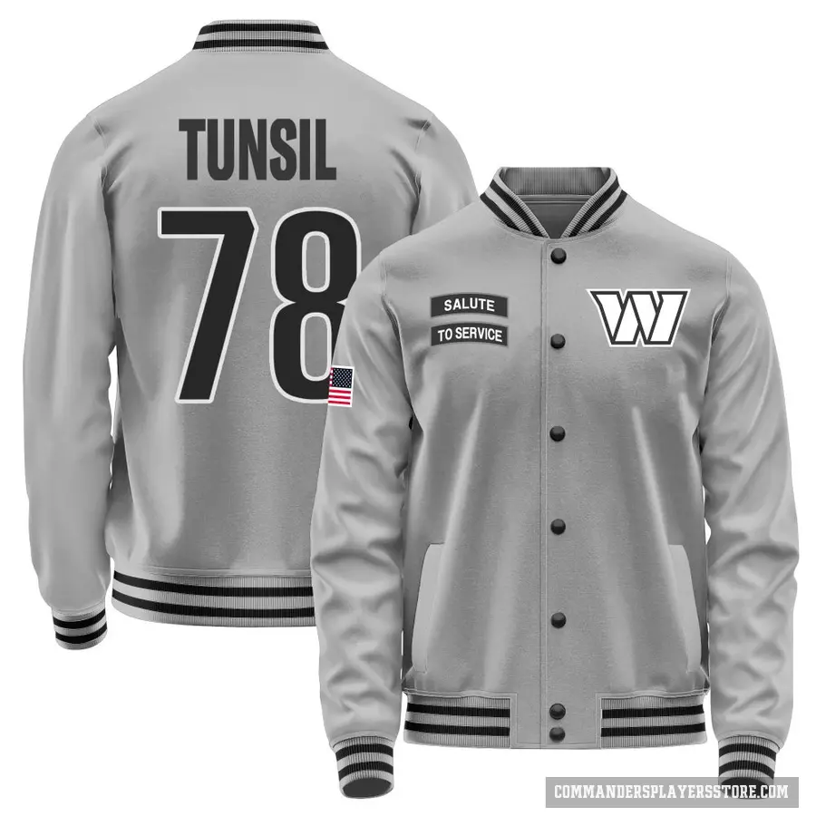 Men's ＃78 Laremy Tunsil Washington Commanders Gray Salute to Service Performance Jacket