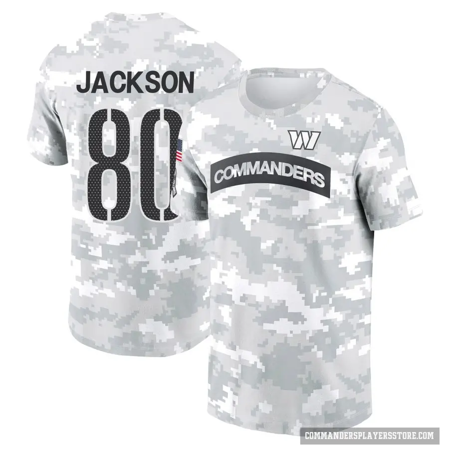 Men's ＃80 Tyree Jackson Washington Commanders Camo Arctic 2024 Salute to Service Performance T-Shirt