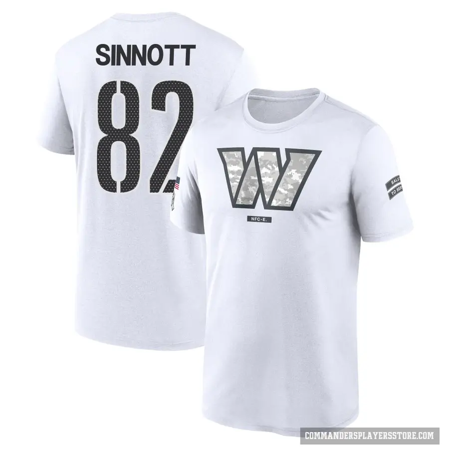 Men's ＃82 Ben Sinnott Washington Commanders White 2024 Salute to Service Performance T-Shirt