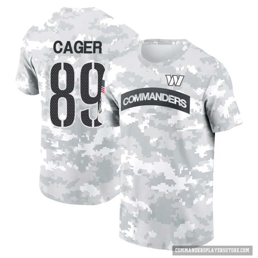 Men's ＃89 Lawrence Cager Washington Commanders Camo Arctic 2024 Salute to Service Performance T-Shirt