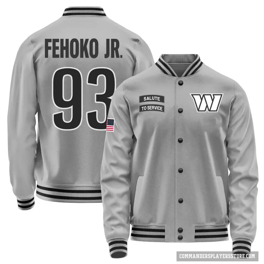 Men's ＃93 Viliami Fehoko Jr. Washington Commanders Gray Salute to Service Performance Jacket