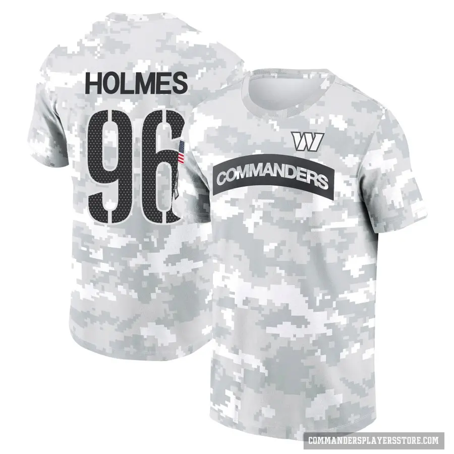 Men's ＃96 Jalyn Holmes Washington Commanders Camo Arctic 2024 Salute to Service Performance T-Shirt