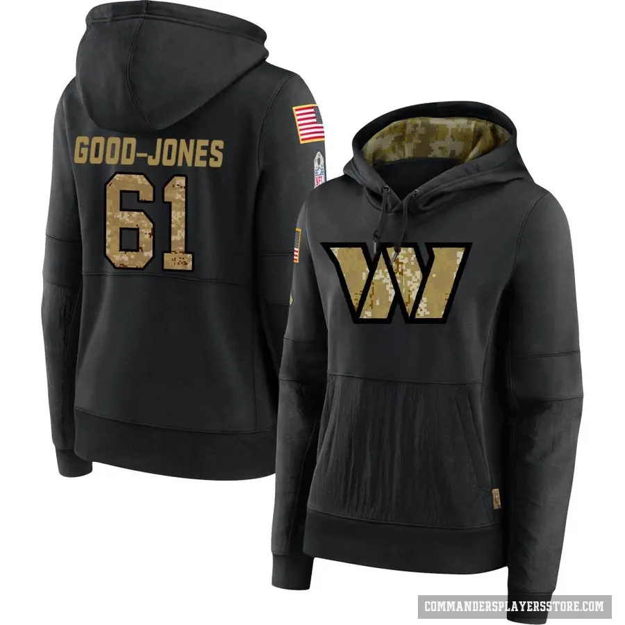 Women's ＃61 Julian Good-Jones Washington Commanders Black 2020 Salute to Service Sideline Performance Pullover Hoodie