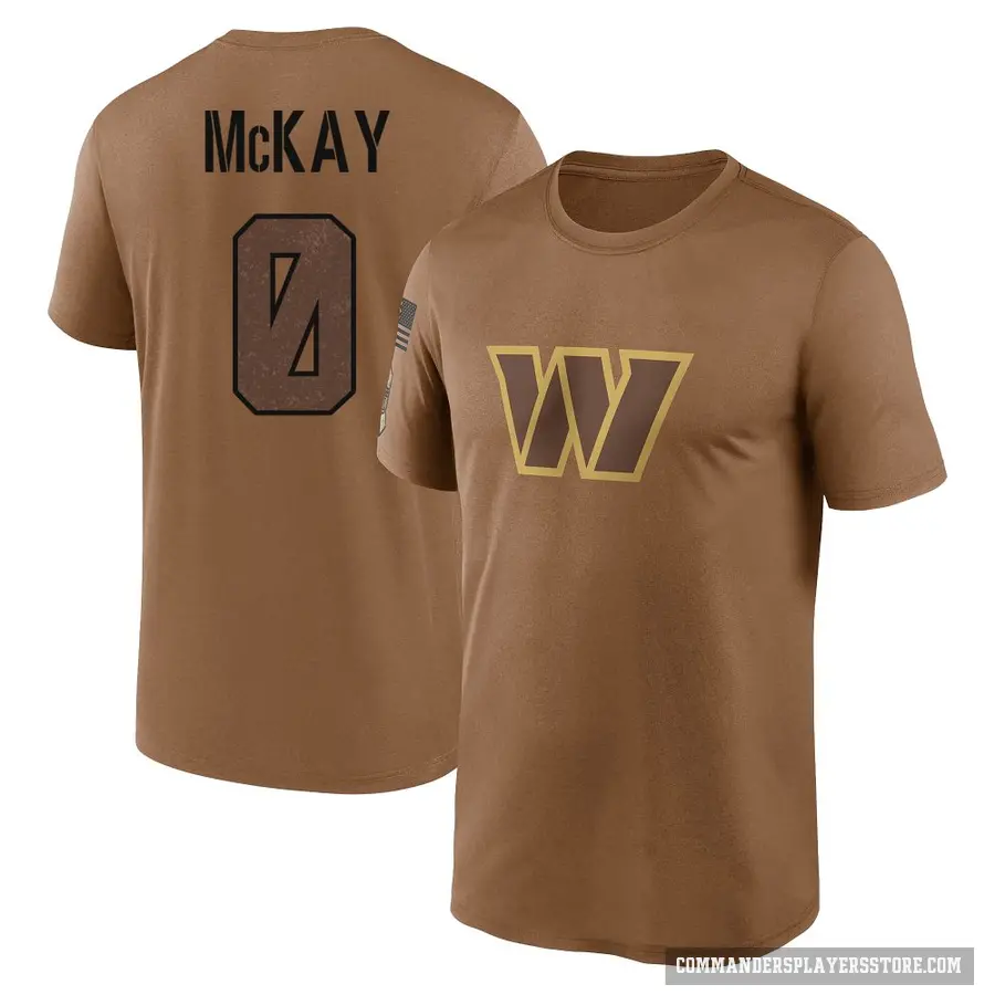 Youth ＃0 Timothy McKay Washington Commanders Brown 2023 Salute To Service Performance T-Shirt
