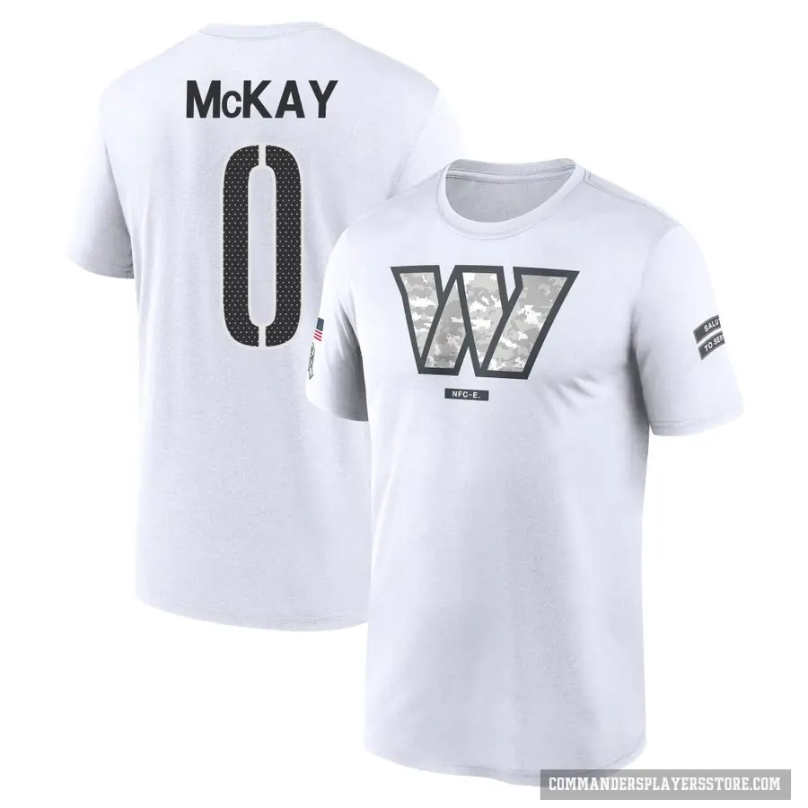 Youth ＃0 Timothy McKay Washington Commanders White 2024 Salute to Service Performance T-Shirt