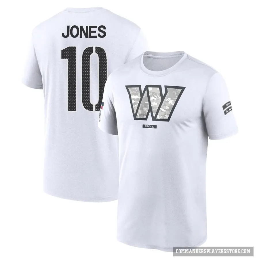 Youth ＃10 Jacoby Jones Washington Commanders White 2024 Salute to Service Performance T-Shirt