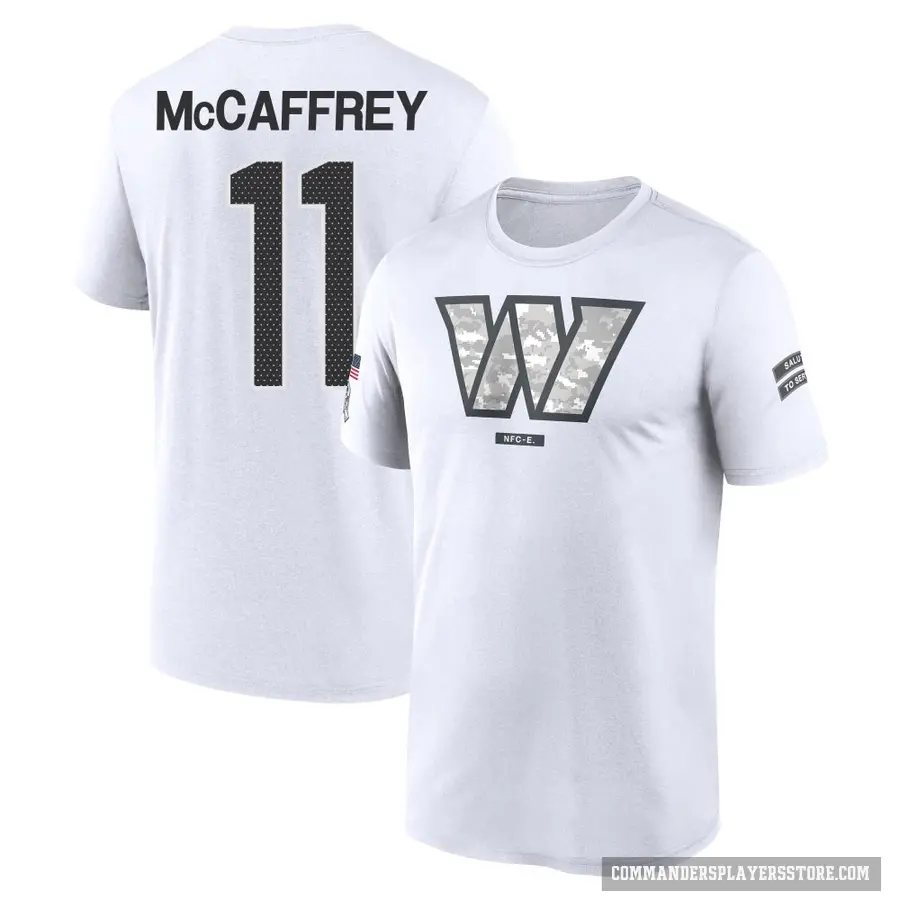 Youth ＃11 Luke McCaffrey Washington Commanders White 2024 Salute to Service Performance T-Shirt