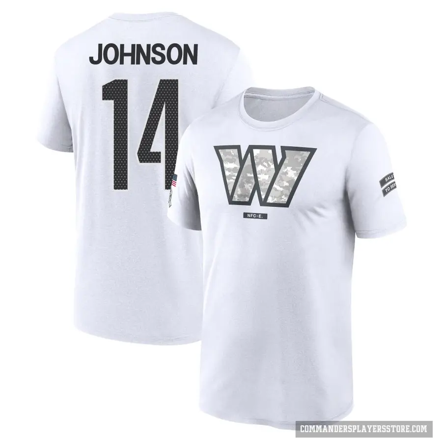 Youth ＃14 Josh Johnson Washington Commanders White 2024 Salute to Service Performance T-Shirt