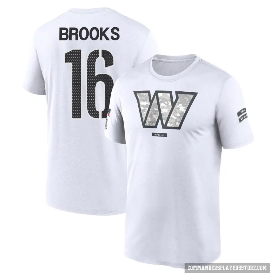 Youth ＃16 Ja'Corey Brooks Washington Commanders White 2024 Salute to Service Performance T-Shirt