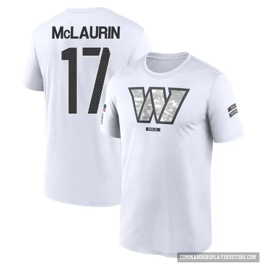 Youth ＃17 Terry McLaurin Washington Commanders White 2024 Salute to Service Performance T-Shirt