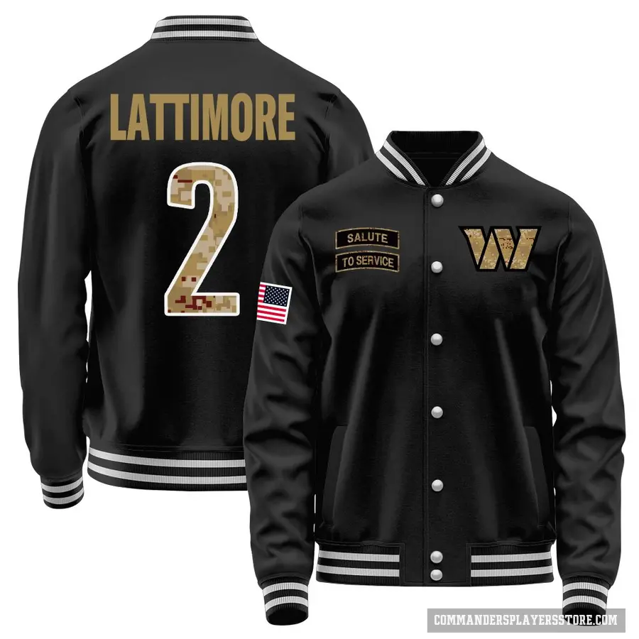 Youth ＃2 Marshon Lattimore Washington Commanders Black Salute to Service Sideline Performance Jacket