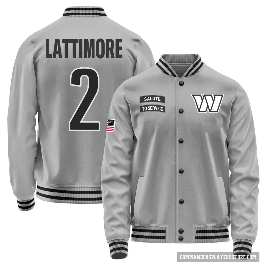 Youth ＃2 Marshon Lattimore Washington Commanders Gray Salute to Service Performance Jacket