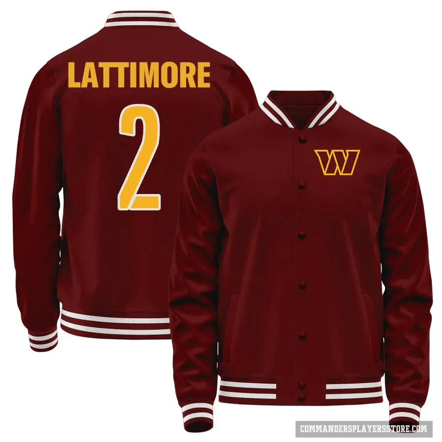 Youth ＃2 Marshon Lattimore Washington Commanders Red Full-Snap Name & Number Jacket