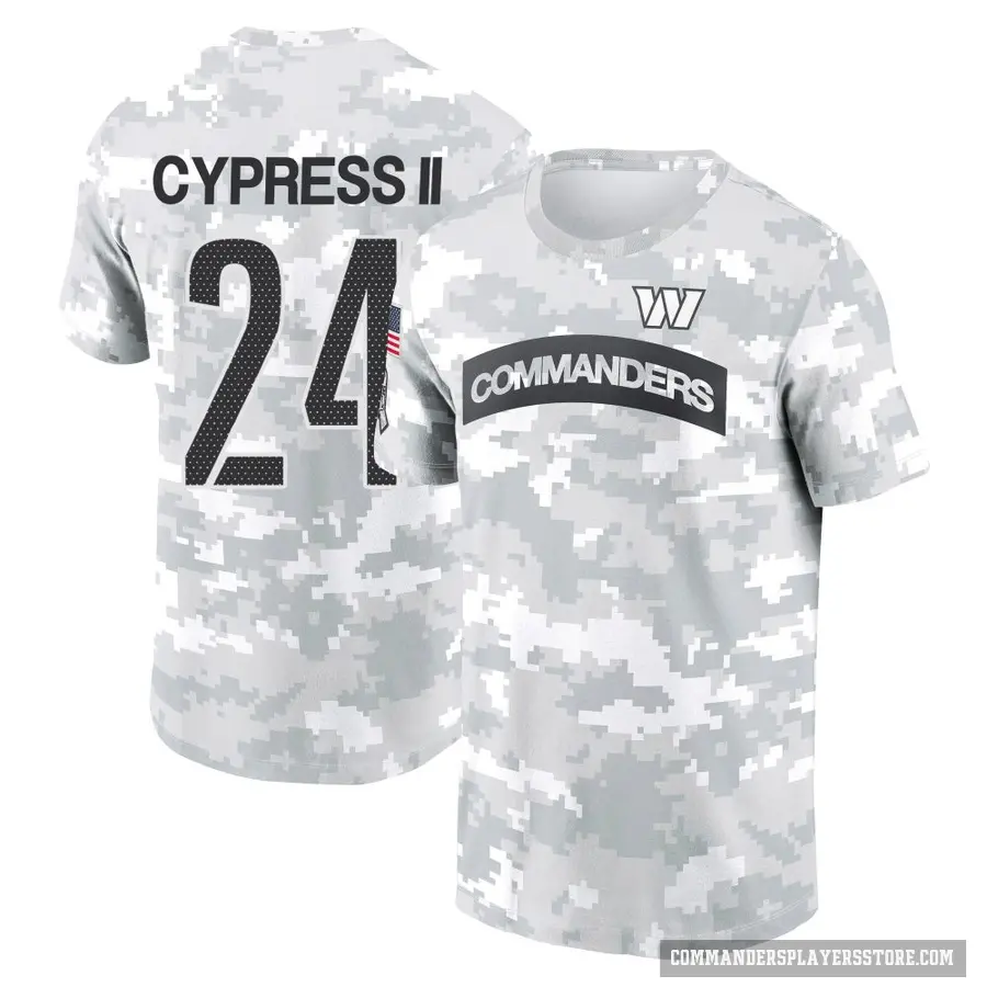 Youth ＃24 Fentrell Cypress II Washington Commanders Camo Arctic 2024 Salute to Service Performance T-Shirt