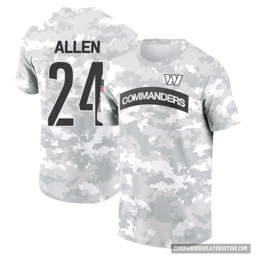 Youth ＃24 Kazmeir Allen Washington Commanders Camo Arctic 2024 Salute to Service Performance T-Shirt