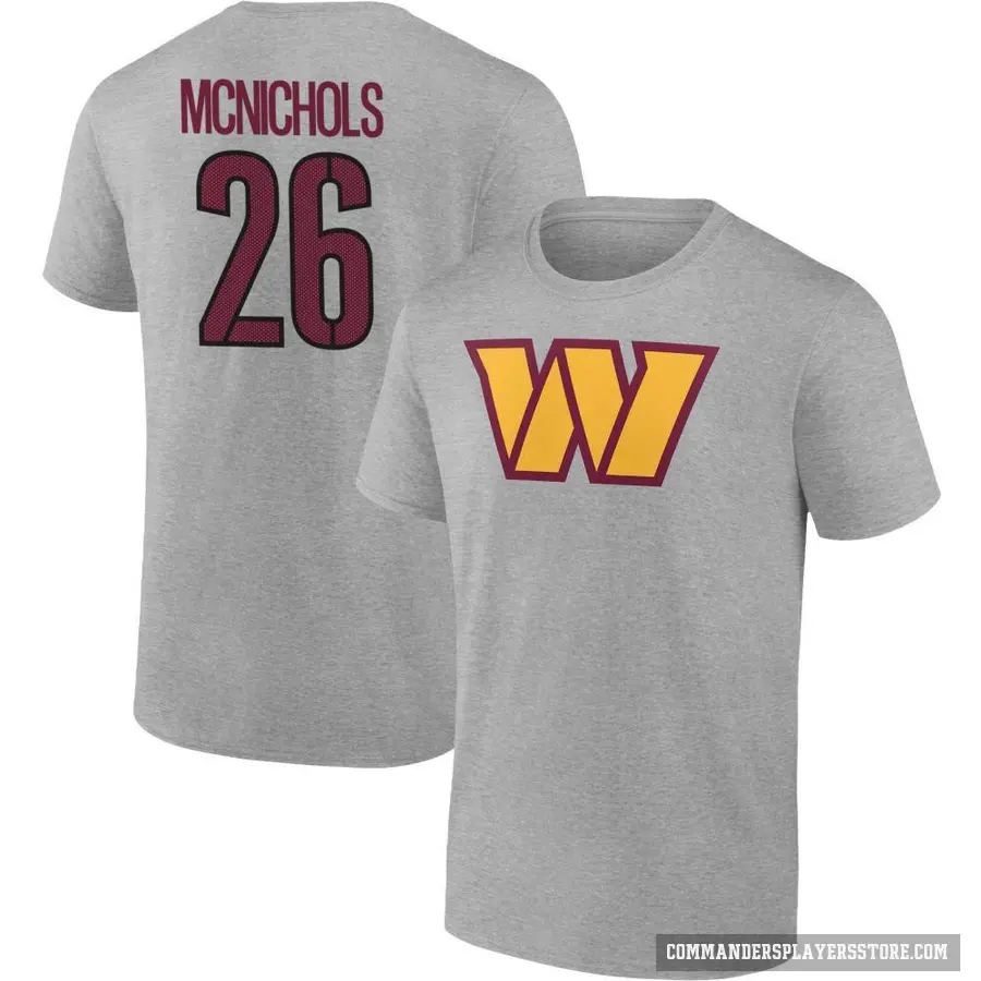 Youth ＃26 Jeremy McNichols Washington Commanders Gray T-Shirt