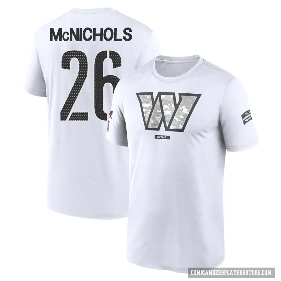 Youth ＃26 Jeremy McNichols Washington Commanders White 2024 Salute to Service Performance T-Shirt