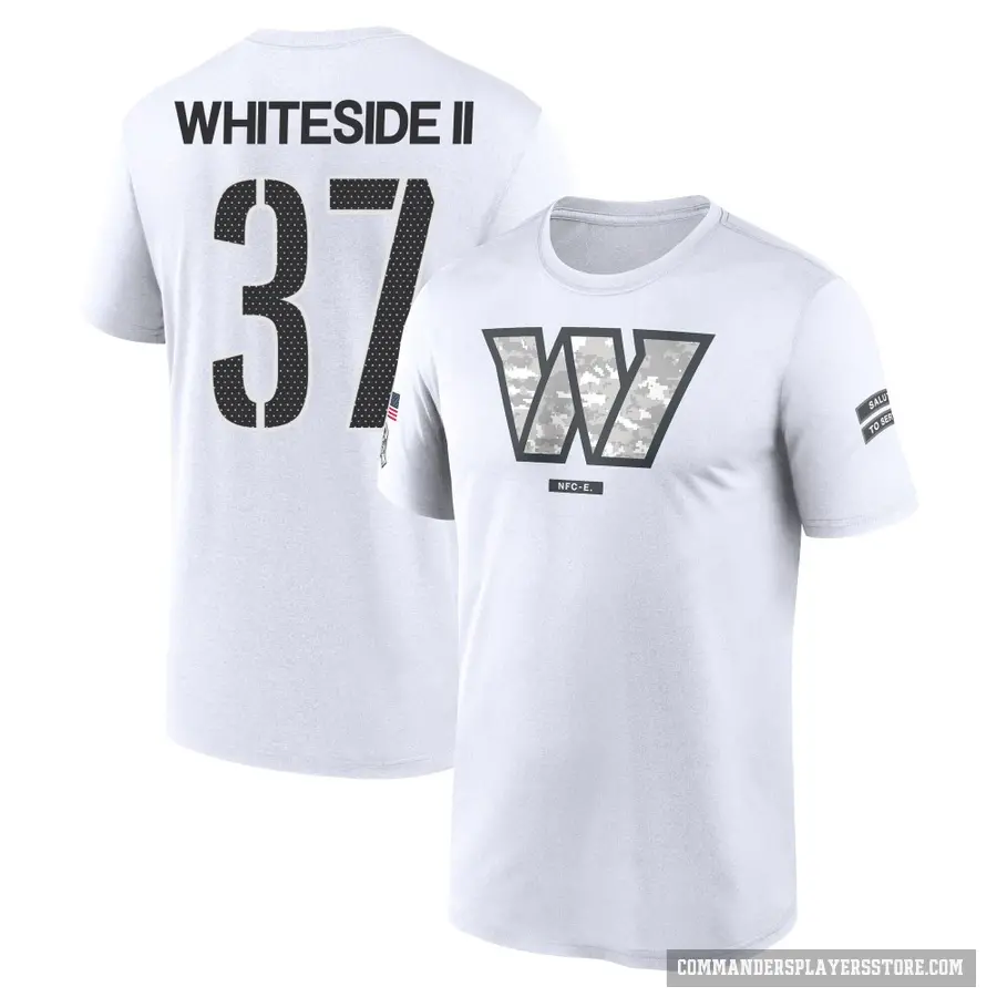 Youth ＃37 Nick Whiteside II Washington Commanders White 2024 Salute to Service Performance T-Shirt