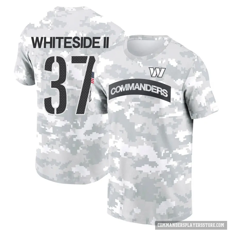 Youth ＃37 Nick Whiteside II Washington Commanders White Arctic Camo 2024 Salute to Service Performance T-Shirt