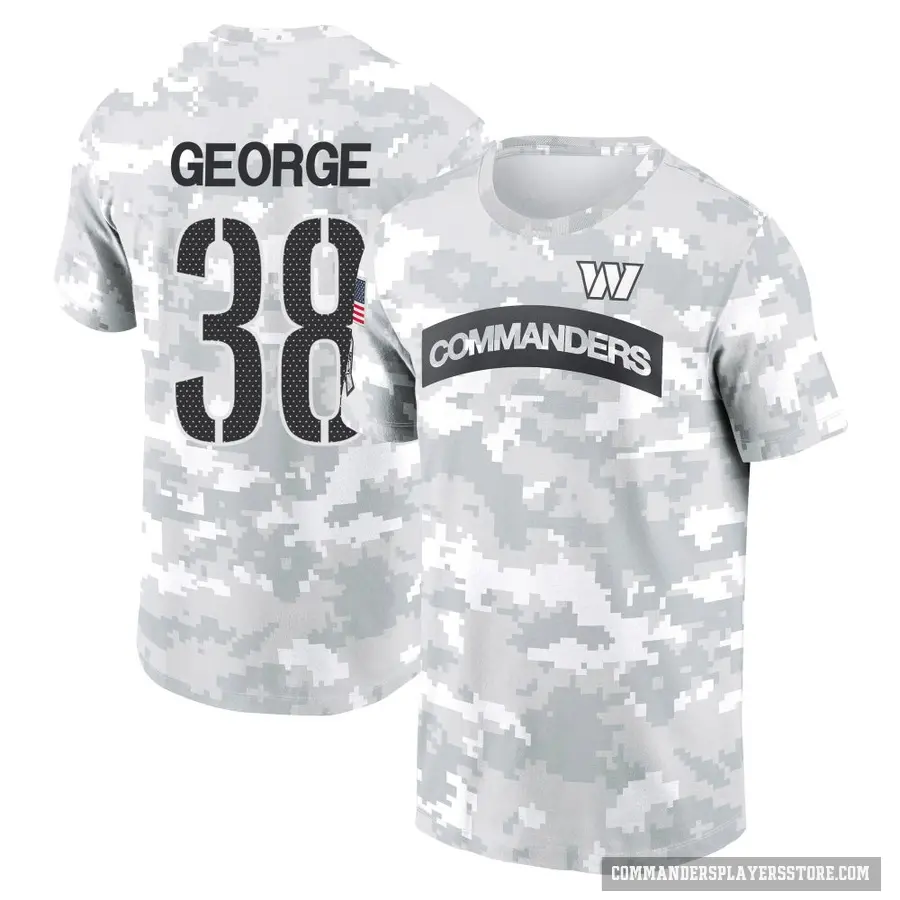 Youth ＃38 Allan George Washington Commanders Camo Arctic 2024 Salute to Service Performance T-Shirt