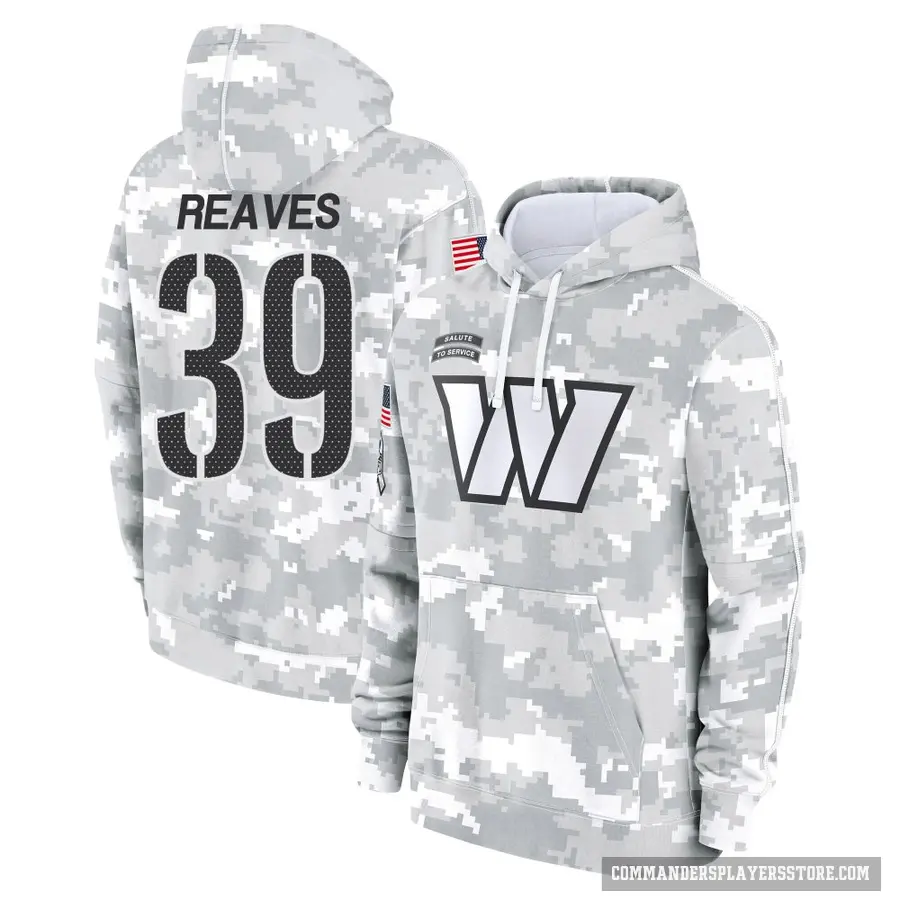 Youth ＃39 Jeremy Reaves Washington Commanders Arctic Camo 2024 Salute to Service Club Fleece Pullover Hoodie